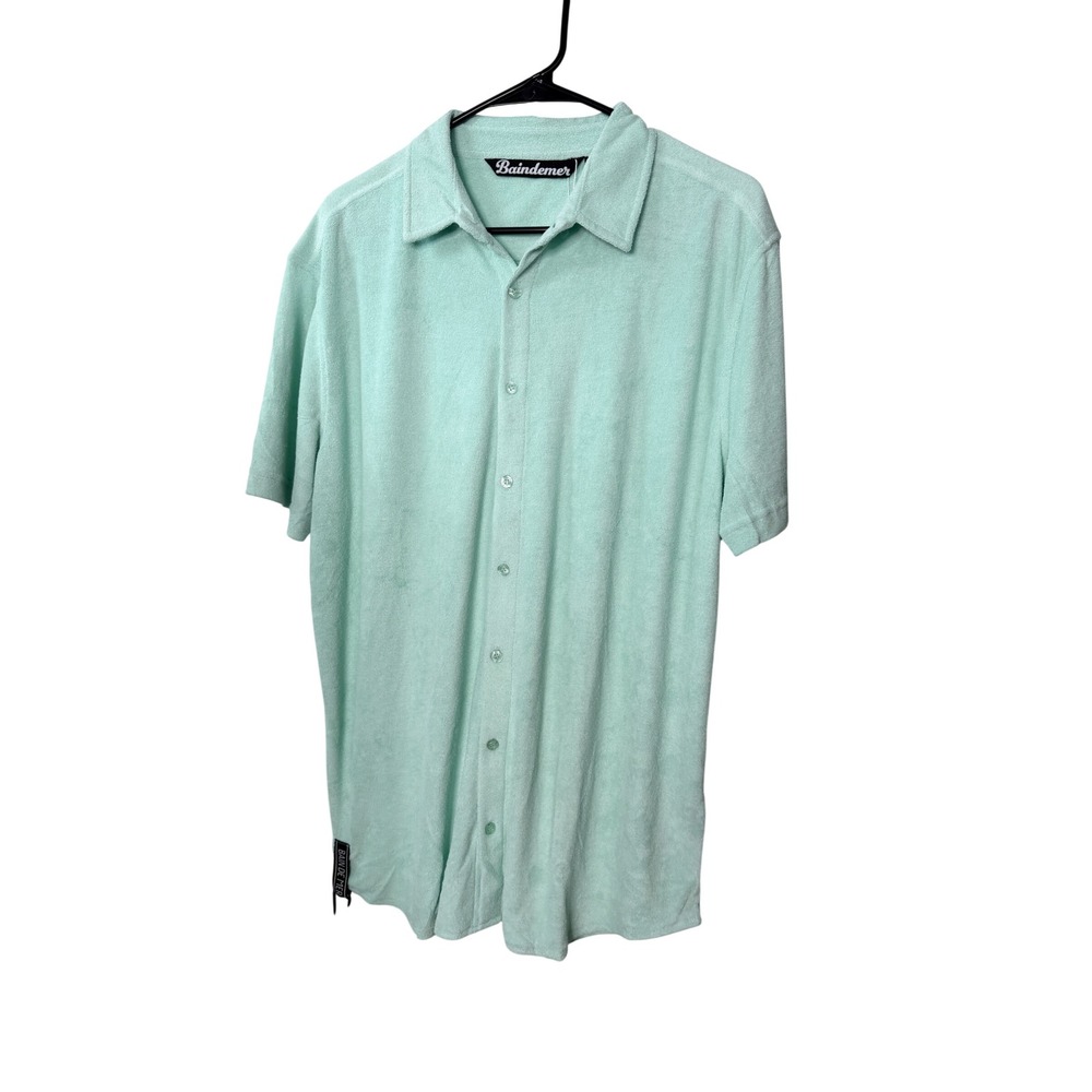 Bain de mer Terry Shirt Short Sleeve Brook Green Modal Blend Mens 2XL New